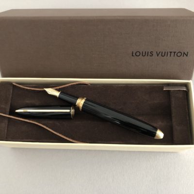 Louis Vuitton Burgundy Leather Gold Tone Doc Fountain Pen Louis