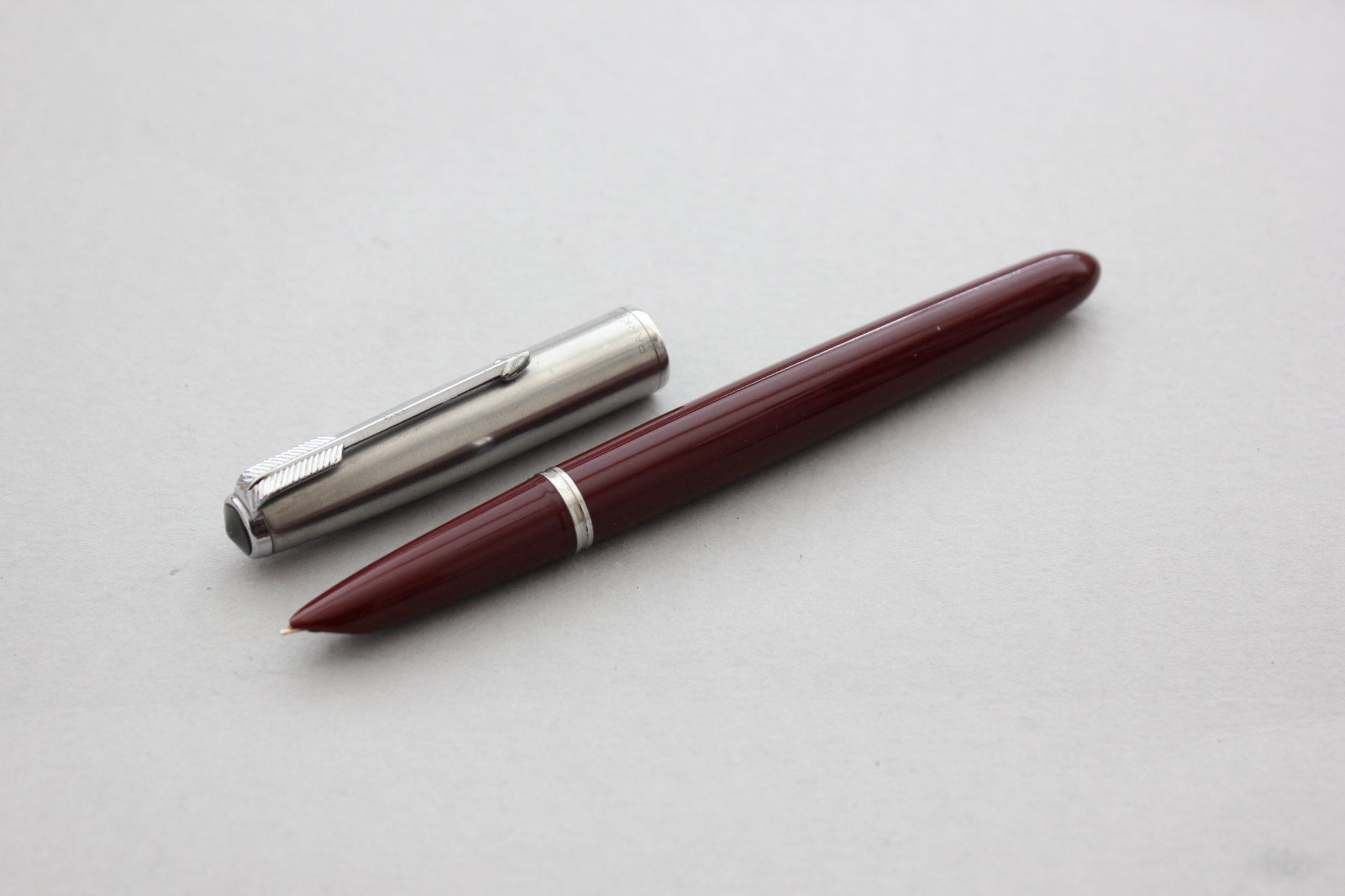 Parker 51 Burgundy Aerometric Fountain Pen Lustraloy Cap 14ct Fine Nib ...