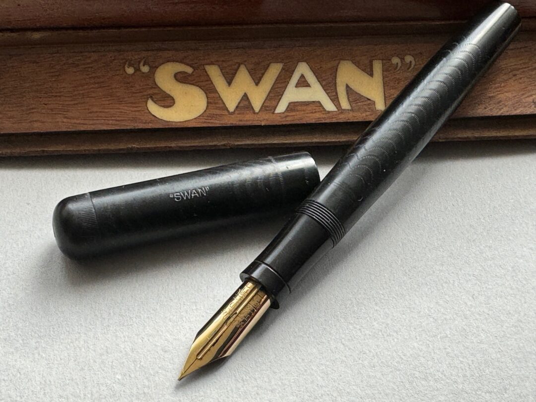 Swan No8 Black Chased Hard Rubber Eyedropper Fountain pen | Fine ...